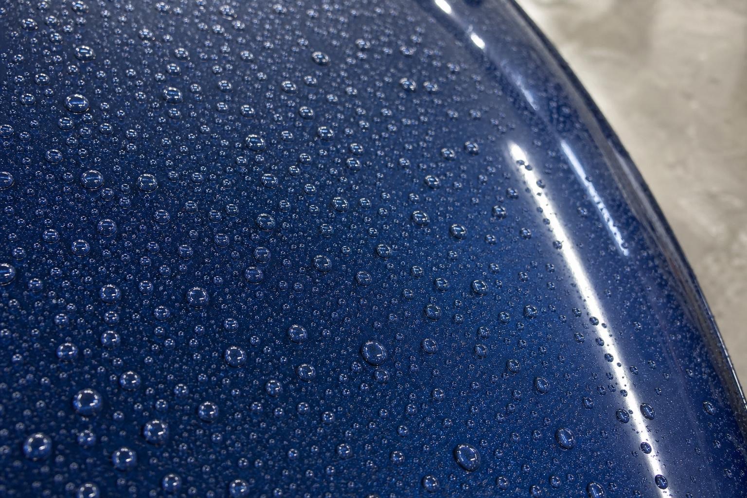 Water beading on the paint